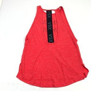 Victorias Secret VSX Sunday Funday Tank Top Red Sporty T-Back Athleisure Gym XS
